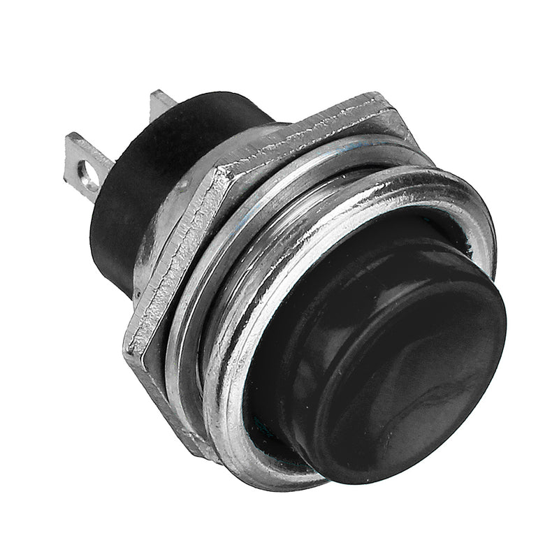 5Pcs 3A 125V Momentary Push Button Switch OFF-ON Horn Black Plastic