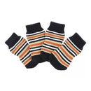 Pet Dog Puppy Cat Anti-slip Knit Cotton Weave Sock 4 Pcs L coffee