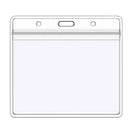Plastic Horizontal Name Tag Badge ID Card Holders, 50-Piece, Clear X3N7