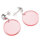 Fashion Simple Style Alloy+Plastic Round Short Dangle Earring For Women Jew V4F6