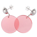 Fashion Simple Style Alloy+Plastic Round Short Dangle Earring For Women Jew V4F6