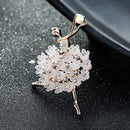 Ballet Angel Girl Cubic Rhinestone Decoration Brooch Pin for Sweater Coat