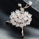 Ballet Angel Girl Cubic Rhinestone Decoration Brooch Pin for Sweater Coat