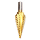 Drillpro 5pcs HSS Titanium Pagoda Drill Set Ladder Drill 1/4&3/8&1/2 Inch Round Shank Step Drill Bit