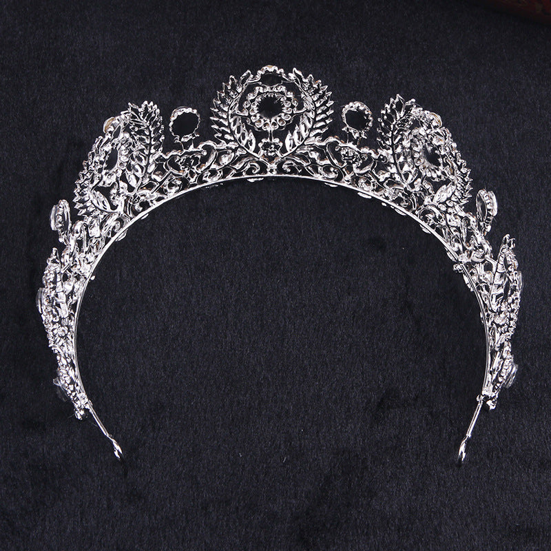 Wedding Crown Queen Headband Rhinestone Big Flower Bridal Tiara Bride Brida T1V7
