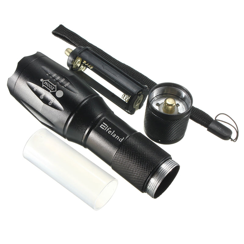 Tactical 90000LM T6 LED Flashlight Zoomable Torch Lamp 18650 Batt Charger Kit Set