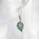 Fashion Women Hollow Leaves Dangle Hook Beads Earring Bohemia Charm Jewelry