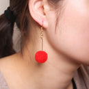 Fashion Round Imitation Mink Fur Ball Drop Earrings Punk Style Jewelry CharmZ2N4