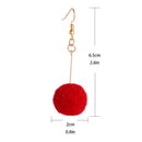 Fashion Round Imitation Mink Fur Ball Drop Earrings Punk Style Jewelry CharmZ2N4