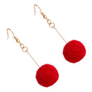 Fashion Round Imitation Mink Fur Ball Drop Earrings Punk Style Jewelry CharmZ2N4