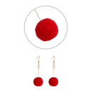Fashion Round Imitation Mink Fur Ball Drop Earrings Punk Style Jewelry CharmZ2N4
