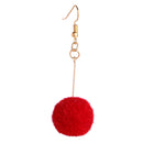 Fashion Round Imitation Mink Fur Ball Drop Earrings Punk Style Jewelry CharmZ2N4
