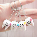 20 pcs Keychain Key Ring Hang Tooth Shape Cute Dental Gift S7R2