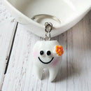 20 pcs Keychain Key Ring Hang Tooth Shape Cute Dental Gift S7R2