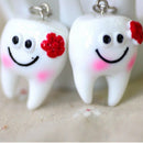 20 pcs Keychain Key Ring Hang Tooth Shape Cute Dental Gift S7R2