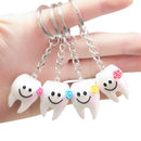 20 pcs Keychain Key Ring Hang Tooth Shape Cute Dental Gift S7R2