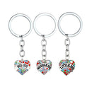 Women Girl Gift BIG SIS MIDDLE SIS LITTLE SIS Love Heart Pendant Key Chain  E3X5