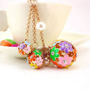 Fashion Women Little Daisy Flower Ball Keychain Bag Pendant Charms R7F5