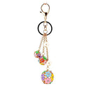 Fashion Women Little Daisy Flower Ball Keychain Bag Pendant Charms R7F5