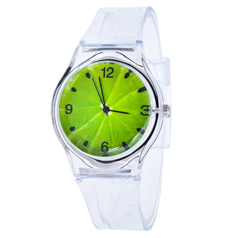 Deffrun Transparent Unique Style Student Wrist Watch Silicone Watch Band Quartz Watch