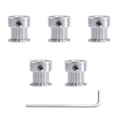 5PCS Aluminum GT2 Timing Belt Pulley 20 Teeth Bore 5mm Width 6mm and Wrench B6E6