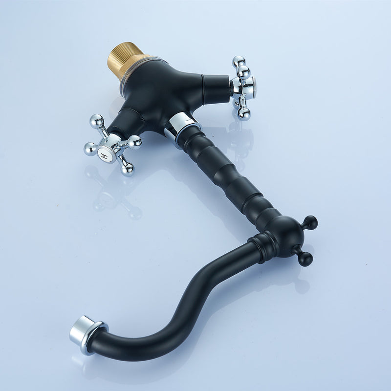 Brass Kitchen Sink Faucet Bathroom Basin Hot & Cold Water Mixer Tap Double Handle