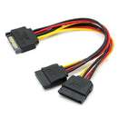 5 pcs 15 Pin SATA Male to 2 SATA Splitter Female Power Cable X3Q9
