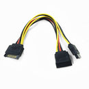 5 pcs 15 Pin SATA Male to 2 SATA Splitter Female Power Cable X3Q9