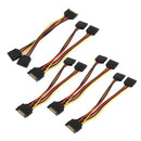 5 pcs 15 Pin SATA Male to 2 SATA Splitter Female Power Cable X3Q9