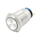 19mm 0.75 inch Dia Flat Waterproof Press Button Momentary Stainless Steel 2