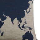 black Linen World map blue decorative pillowcase pillowcase O1F8