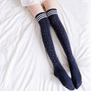 Women Fashion Striped Beads Over The Knee Socks High Knee Stockings Princes C7K7