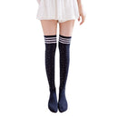 Women Fashion Striped Beads Over The Knee Socks High Knee Stockings Princes C7K7