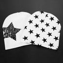 Kids Boys Girls 3Pcs Set Stars Prints O-Ring Scarf Neckerchief+Cute Beanies L8W7