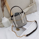 Women Straw Handbag Tote Summer Holiday Woven Bucket Bag Leisure Chain Shou W7A7
