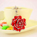 Rose Shape Crystal Keychain Key Chain Sparkling Key Ring Charm Purse Pendan A7V1