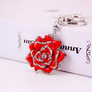 Rose Shape Crystal Keychain Key Chain Sparkling Key Ring Charm Purse Pendan A7V1