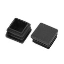 Chair Leg Plastic Blanking End Cap Square Tube Insert Black 20mmx20mm 50pcs W5B2