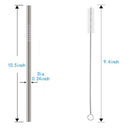 Set of 10 Stainless Steel Straws,Straight Reusable Drinking Straws 10.5 inc Z6T3