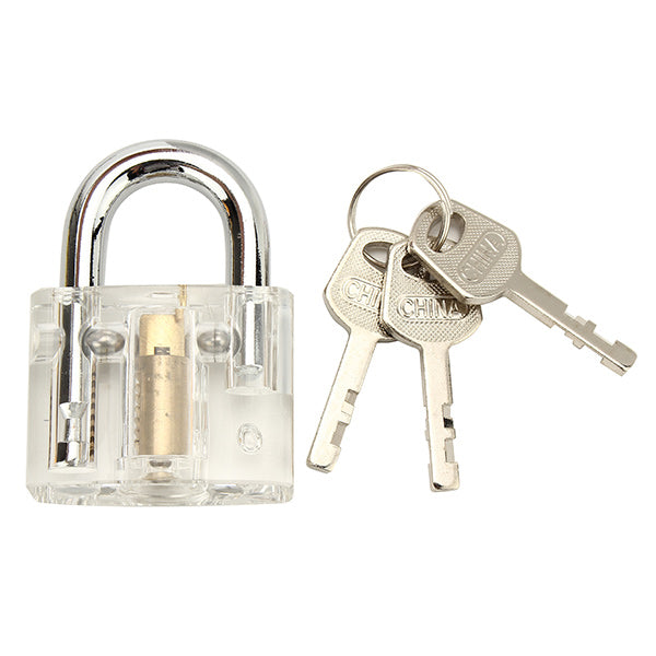 3Pcs Transparent Cutaway Inside View Of Practice Padlock Locksmith Practice Training Skill Set Lock Picks
