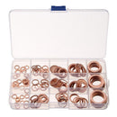 150 x Assorted Solid Copper Crush Washers Seal Flat Ring Fuel Hydraulic Fit