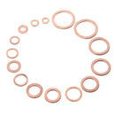 150 x Assorted Solid Copper Crush Washers Seal Flat Ring Fuel Hydraulic Fit