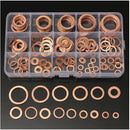 150 x Assorted Solid Copper Crush Washers Seal Flat Ring Fuel Hydraulic Fit
