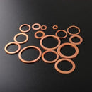 150 x Assorted Solid Copper Crush Washers Seal Flat Ring Fuel Hydraulic Fit