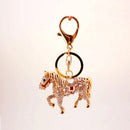 Crystal Horse Keychain Key Chain Ring Pony Rhinestone Keyring Bag Fashion V5N1