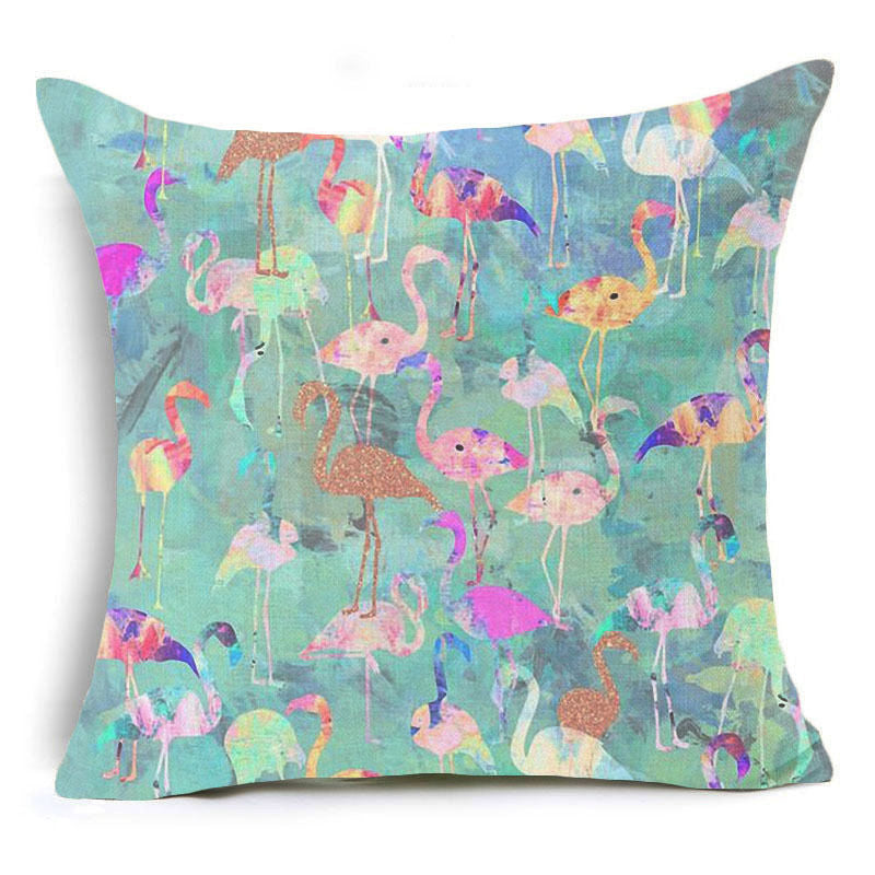 Honana 45x45cm Pillow Case Home Decoration Flamingo Palm Leaf Design 16 Optional Patterns