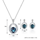 Necklace Earrings Crystal Elegant Women Jewellery Set of Crystal Pendant NecE2R3