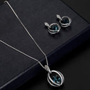 Necklace Earrings Crystal Elegant Women Jewellery Set of Crystal Pendant NecE2R3
