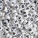 800 PCS White Round Alphabet Letters Spacer Beads 7x4mm Spacer Spacer Beads