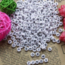 800 PCS White Round Alphabet Letters Spacer Beads 7x4mm Spacer Spacer Beads